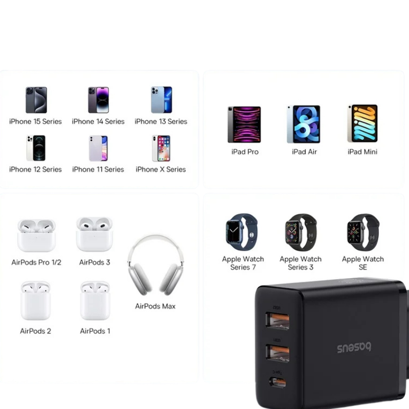 Schnellladegerät 30W – 3 Port TM - Kauftronik