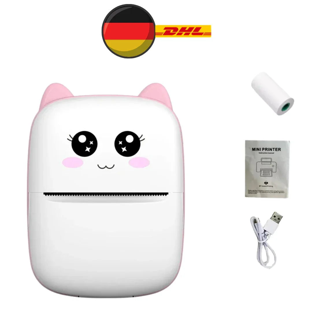 Mobiler Bluetooth Mini-Drucker | Kabelloser Foto- & Etikettendrucker für Android und iOS