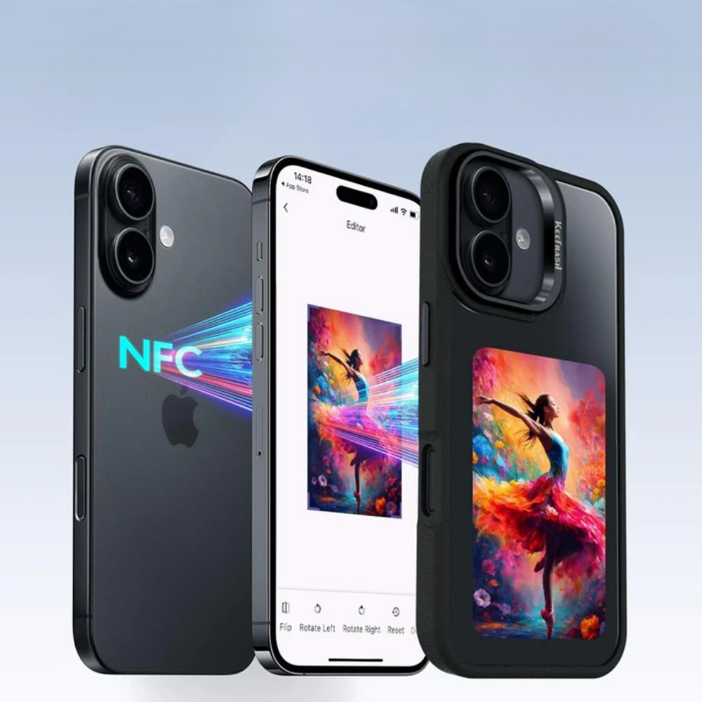 NFC E-Ink iPhone Case – 4 Farben, DIY, Akkufrei